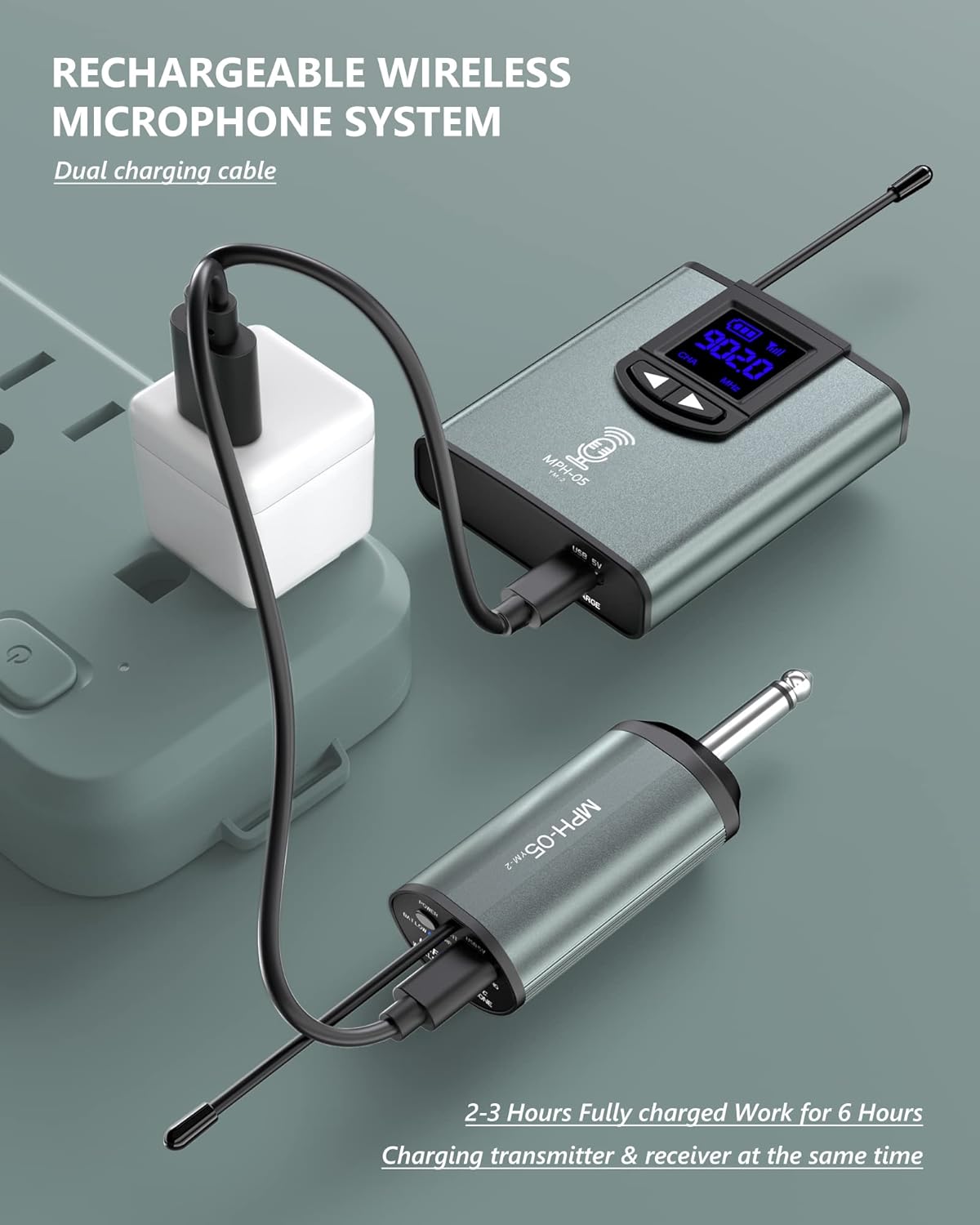 ttstar wireless microphone system headset/stand/lavalier mic with rechargeable bodypack transmitter receiver for pa speaker, camera, recording, teaching, church