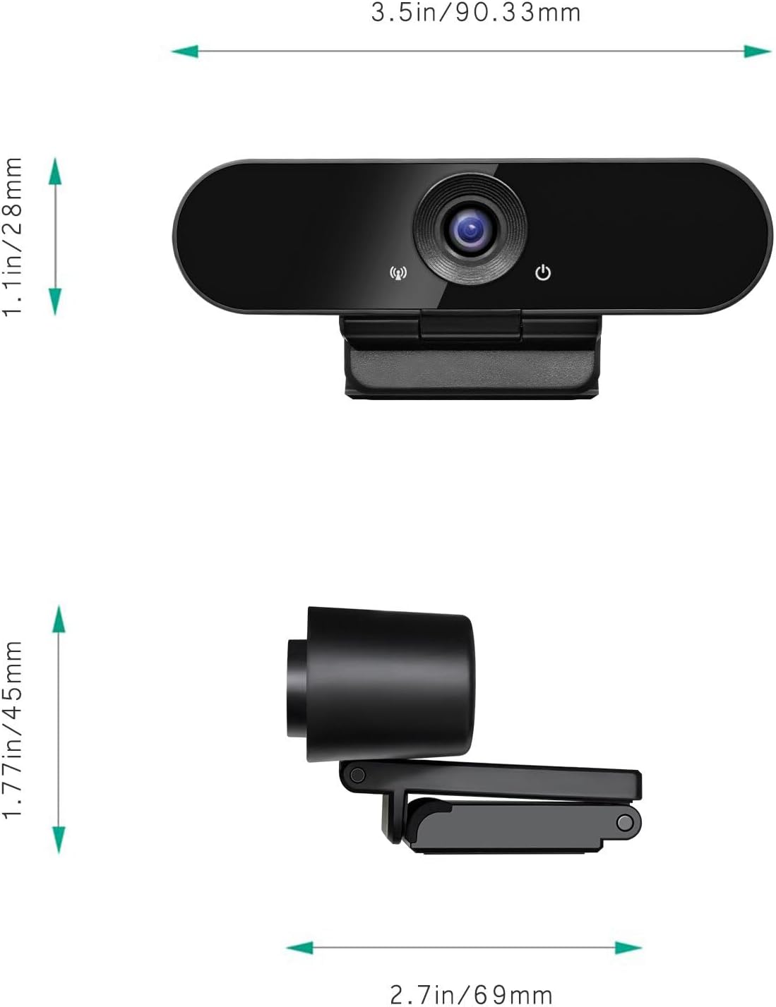 1080p webcam with dual stereo microphones & privacy cover, full hd usb desktop web computer camera with auto light correction for video conferences, compatible with windows & mac, pc & laptop