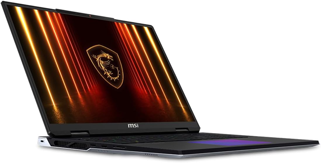msi titan ai gaming laptop 18" 120hz mini led 4k display (intel ultra 9 285hx, geforce rtx 5090 24gb, 64gb ddr5, 2x8tb pcie ssd (16tb), per key rgb kb, win 11 pro) w/usb c dock