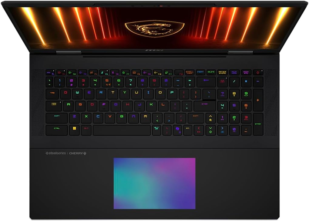 msi titan ai gaming laptop 18" 120hz mini led 4k display (intel ultra 9 285hx, geforce rtx 5090 24gb, 64gb ddr5, 2x8tb pcie ssd (16tb), per key rgb kb, win 11 pro) w/usb c dock