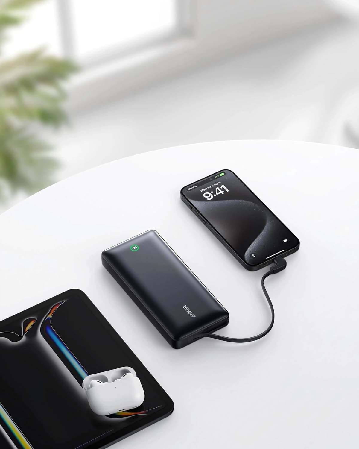 anker nano power bank 20k – 30w fast charging, built in usb c cable, ultra compact 20000mah battery pack for iphone 16, 15, 14, 13, samsung galaxy s25, s24, s23, s22, ipad air, google pixel, airpods