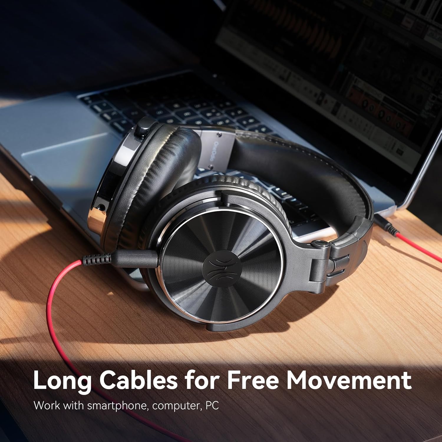 oneodio wired over ear headphones hi res studio monitor & mixing dj stereo headsets with 50mm drivers and 1/4 to 3.5mm jack for amp computer recording podcast keyboard guitar laptop black