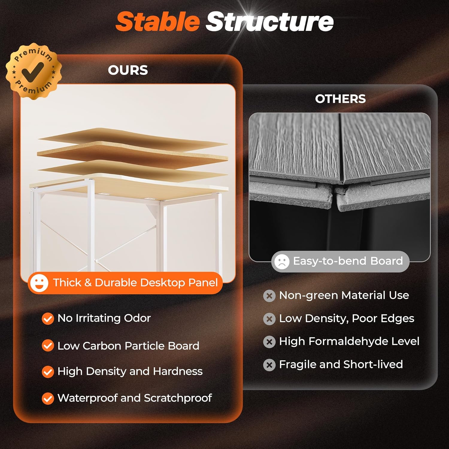 huuger folding desk for small spaces, 31.5 inch foldable computer table, for home office, study, bedroom, dorm, space saving, small writing work office computer desk, easy to fold, oak