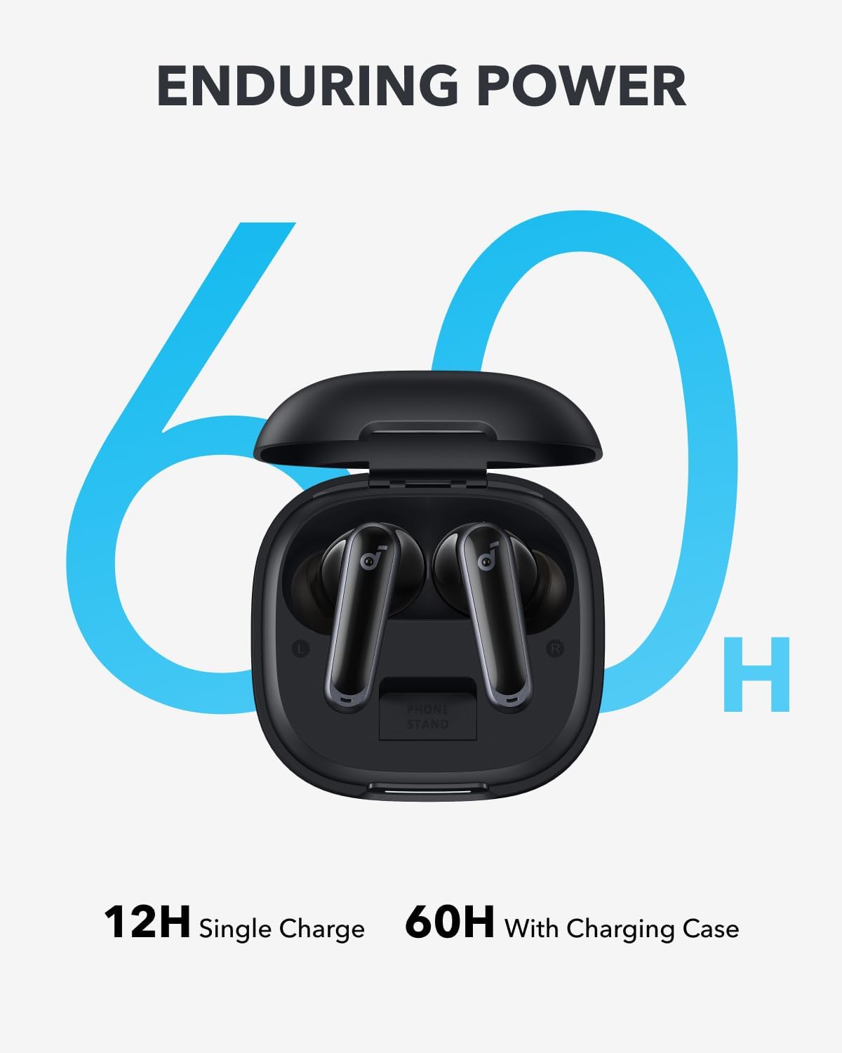 soundcore p40i by anker, noise cancelling wireless earbuds, adaptive noise cancelling to environments, heavy bass, 60h playtime, 2 in 1 case and phone stand, ipx5, wireless charging, bluetooth 5.3