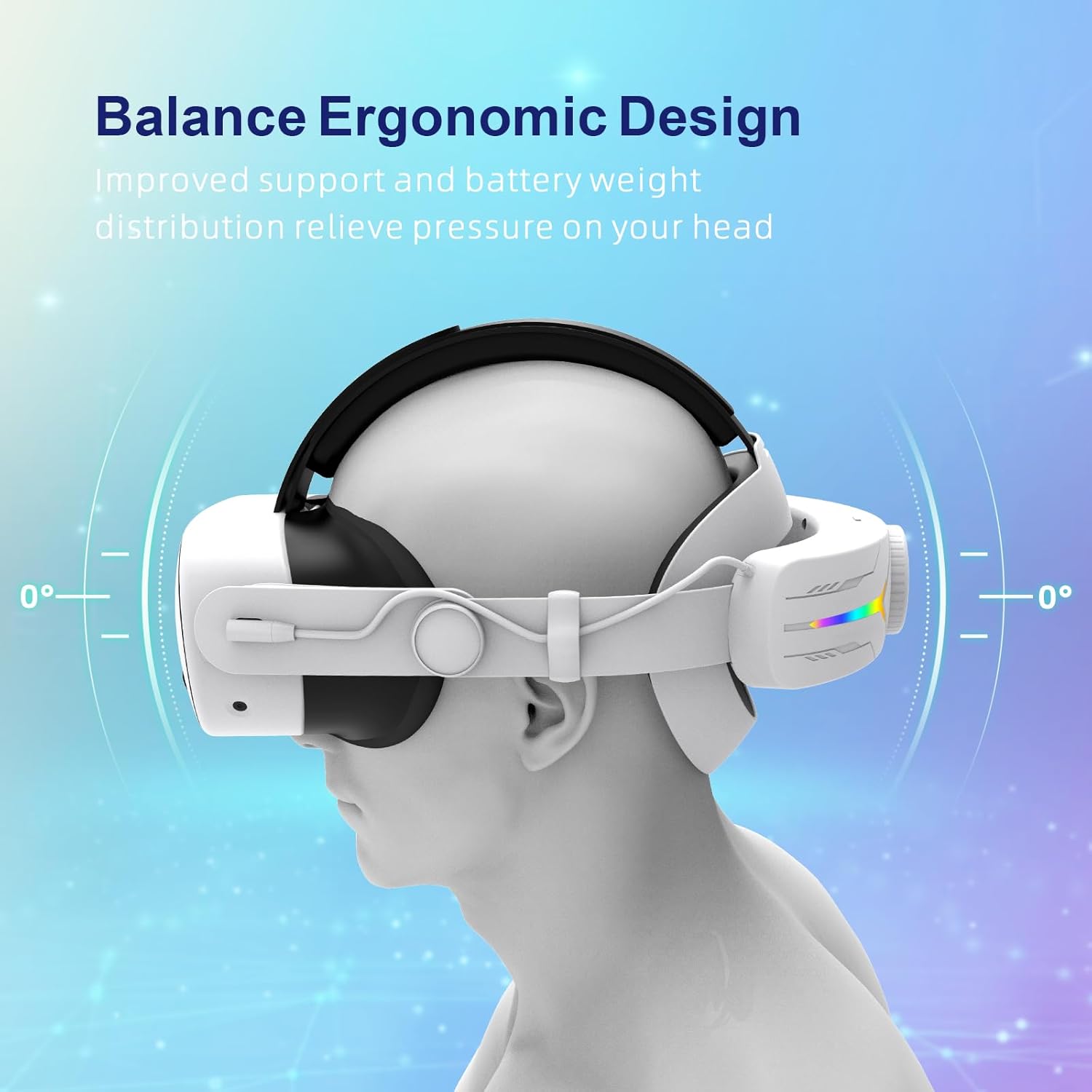 rgb comfort battery head strap 12000mah for meta quest 3s not for quest 3 adjustable battery pack strap enhanced support and balance in vr