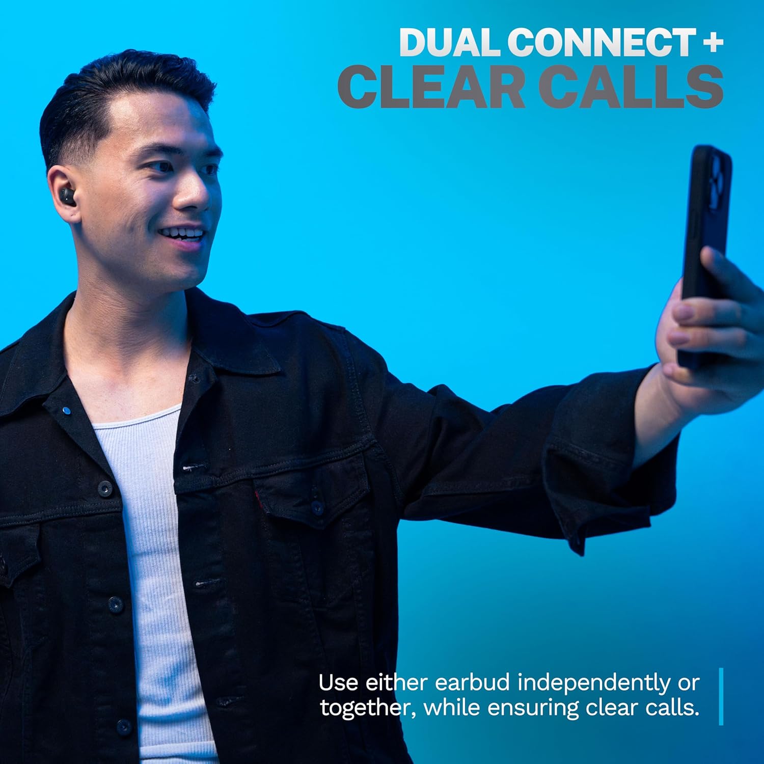 jlab go air pop+ true wireless earbuds, in ear headphones, bluetooth earphones, 35h playtime ear buds, bluetooth earbuds with microphone, usb c charging case, dual connect, eq3 sound, black