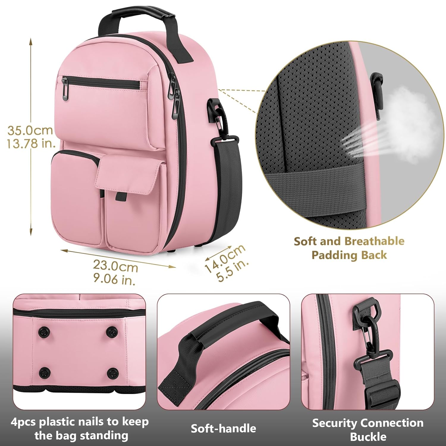 foregoer carrying case for meta quest 3/oculus quest 2, hard travel storage case compatible with meta oculus quest 2 headset, quest pro and accessories, vr all in one gaming headset (pink)