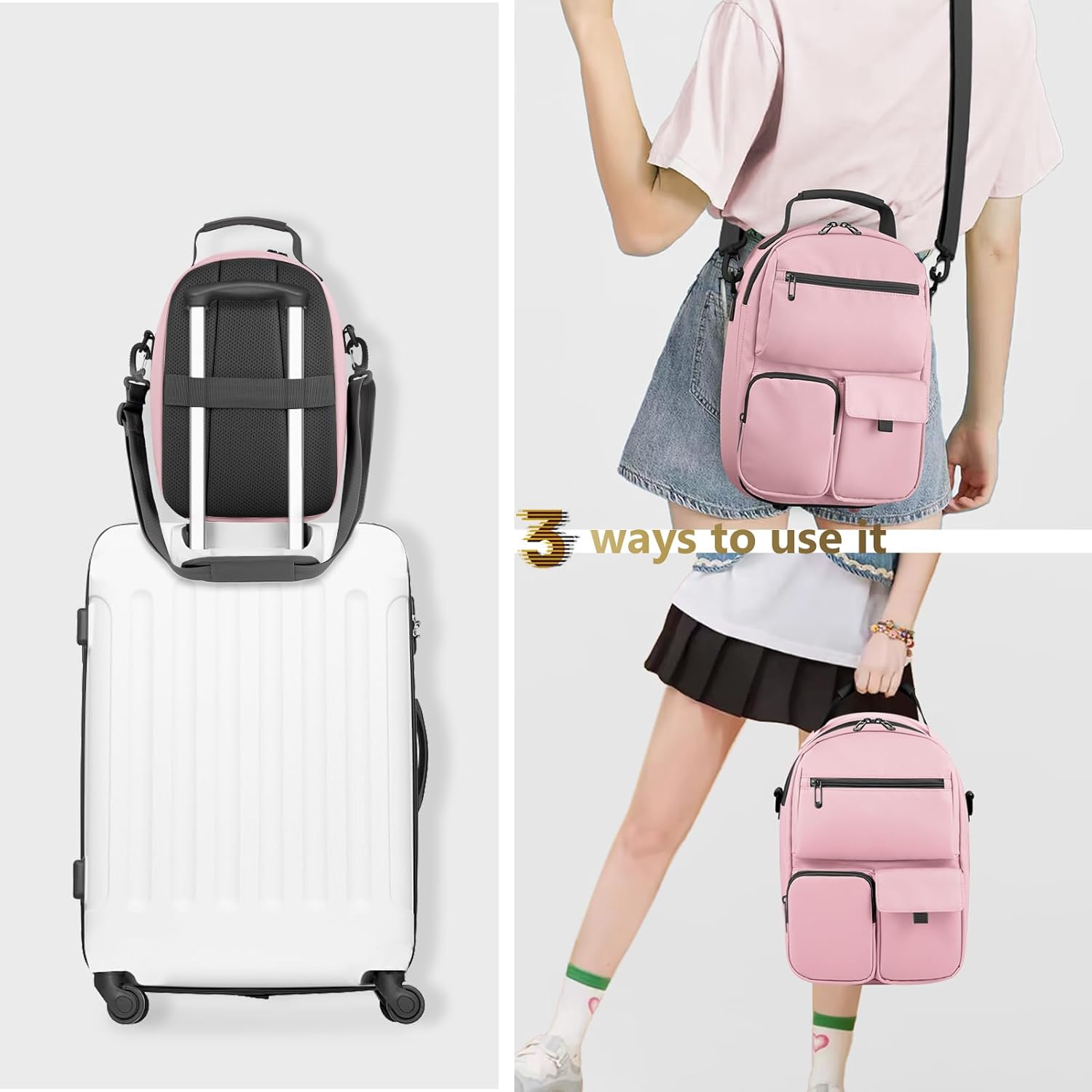 foregoer carrying case for meta quest 3/oculus quest 2, hard travel storage case compatible with meta oculus quest 2 headset, quest pro and accessories, vr all in one gaming headset (pink)