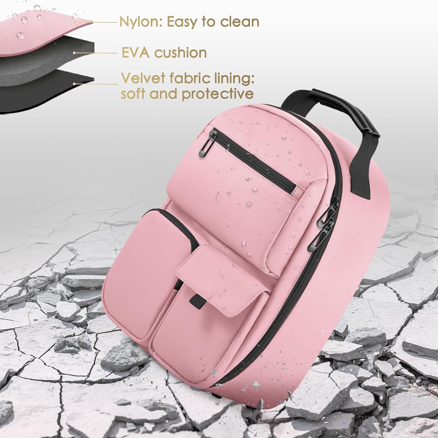 foregoer carrying case for meta quest 3/oculus quest 2, hard travel storage case compatible with meta oculus quest 2 headset, quest pro and accessories, vr all in one gaming headset (pink)