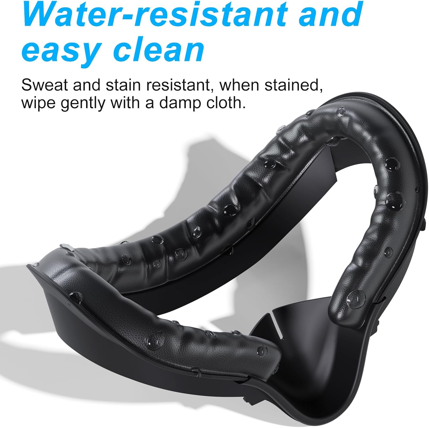 vznek new face cover pad for oculus quest 2, sweatproof pu leather facial interface & face cushion pad vr accessories for meta quest 2, ergonomical design (q2mz)