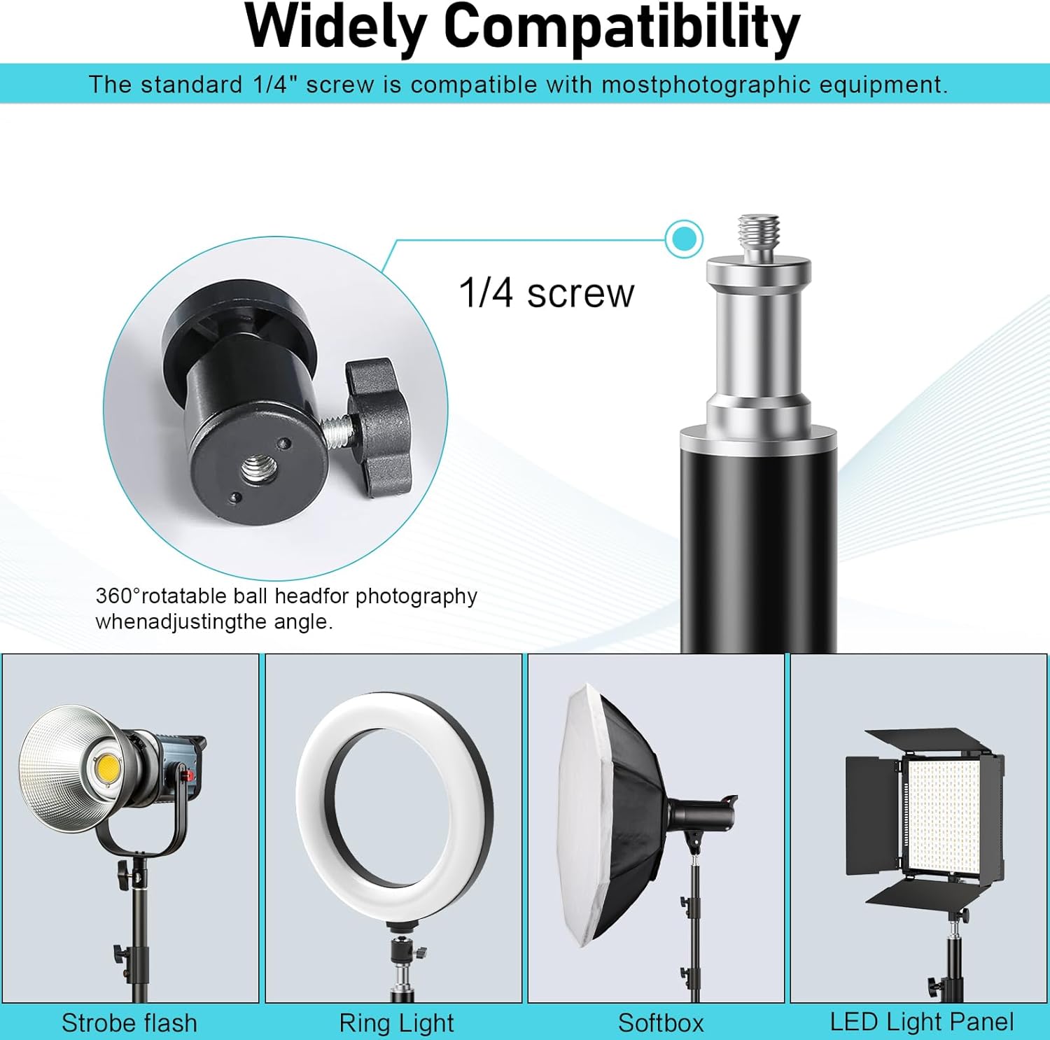 photography light stand, 110"/9.2ft/280cm portable reverse folding tripod with travel bag aluminum heavy duty for camera,video,softboxes,umbrell,wedding outdoor video shooting