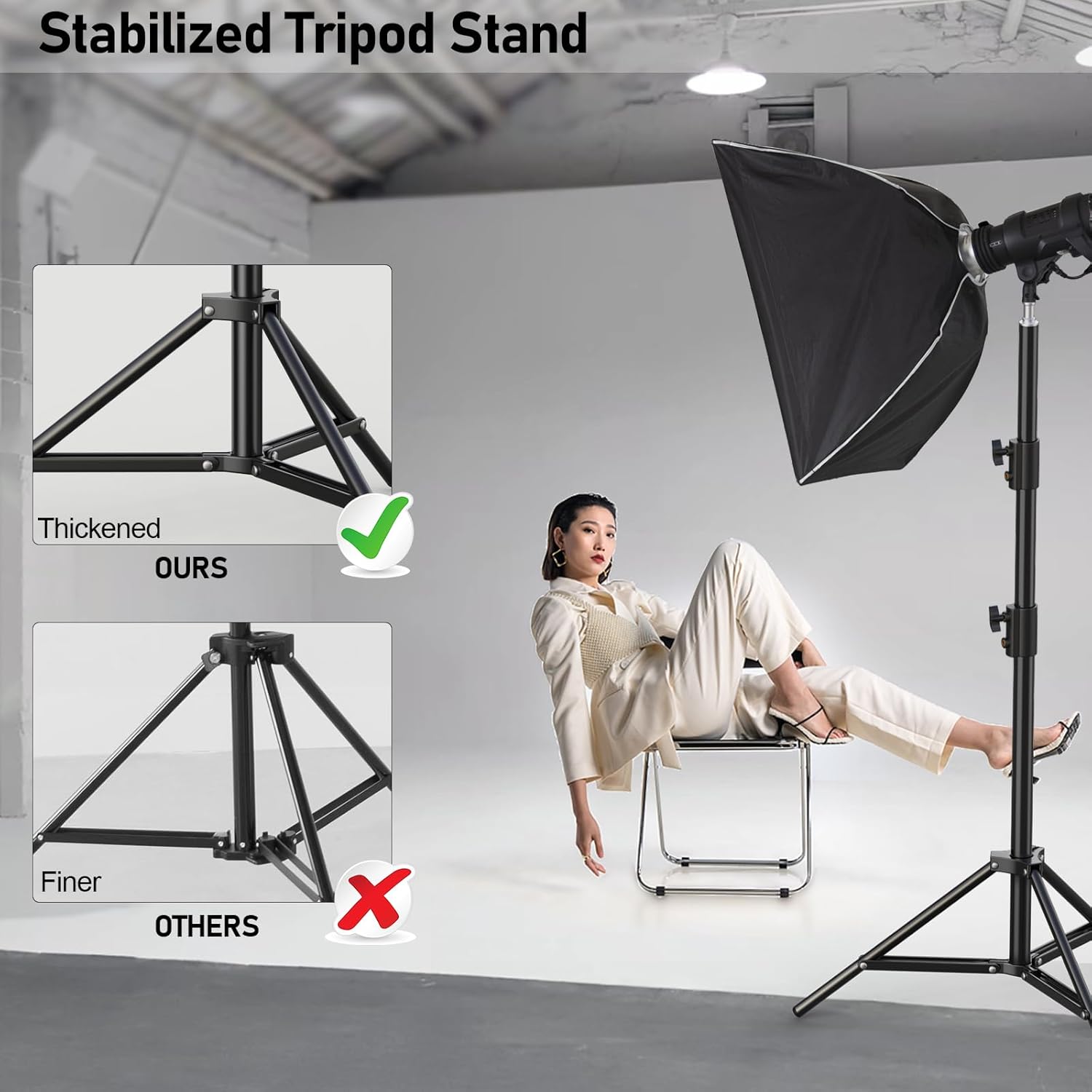 photography light stand, 110"/9.2ft/280cm portable reverse folding tripod with travel bag aluminum heavy duty for camera,video,softboxes,umbrell,wedding outdoor video shooting