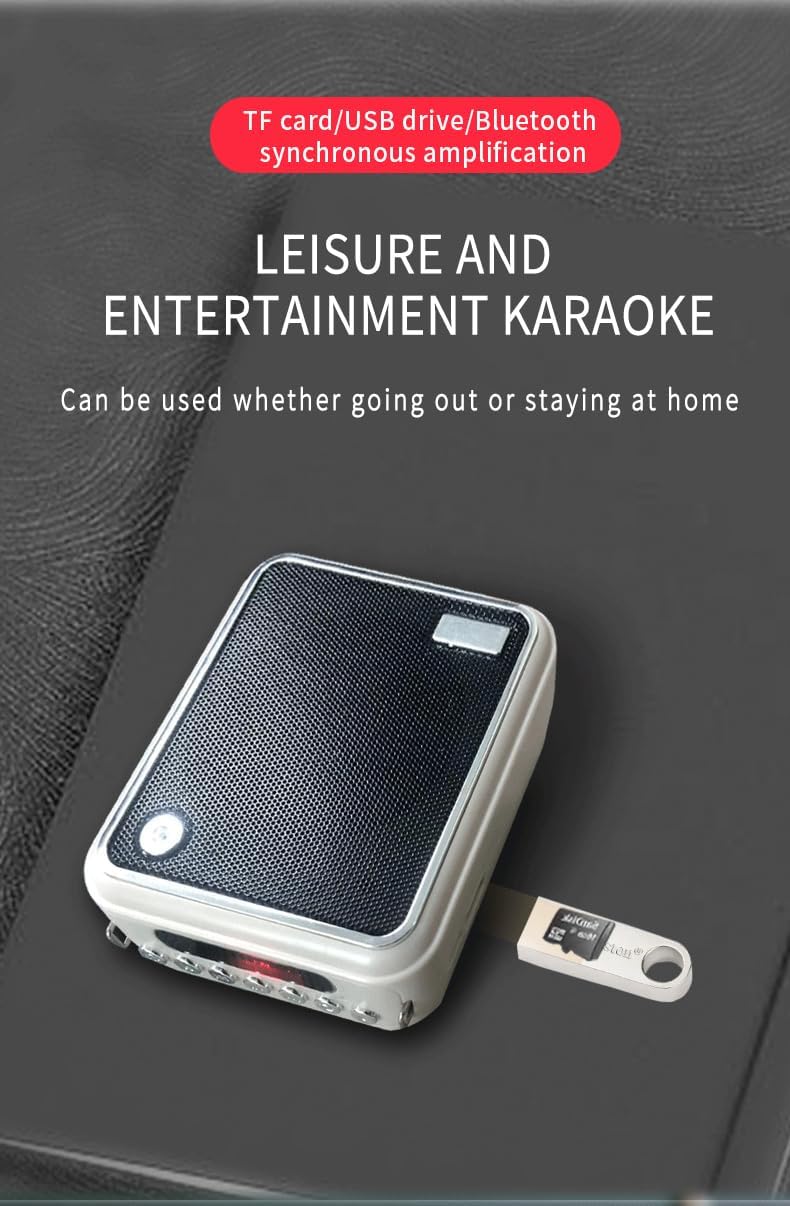 portable voice amplifier,10w bluetooth rechargeable personal voice amplifier with wired microphone headset,pa system speaker for teaching/meeting/outdoors (s50 wired headset microphone black)