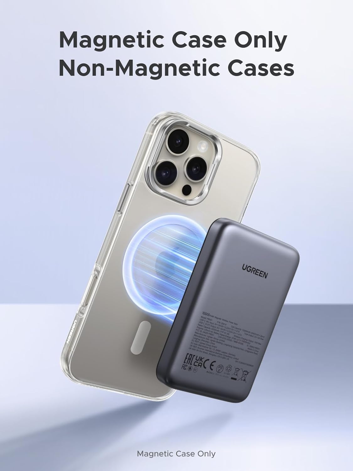 ugreen magnetic power bank,10,000mah wireless portable charger, pd 20w fast charging battery pack with usb c for magsafe, iphone 17/17 pro/17 air/17 pro max/16/16 pro/16 pro max, iphone15/14/13 series