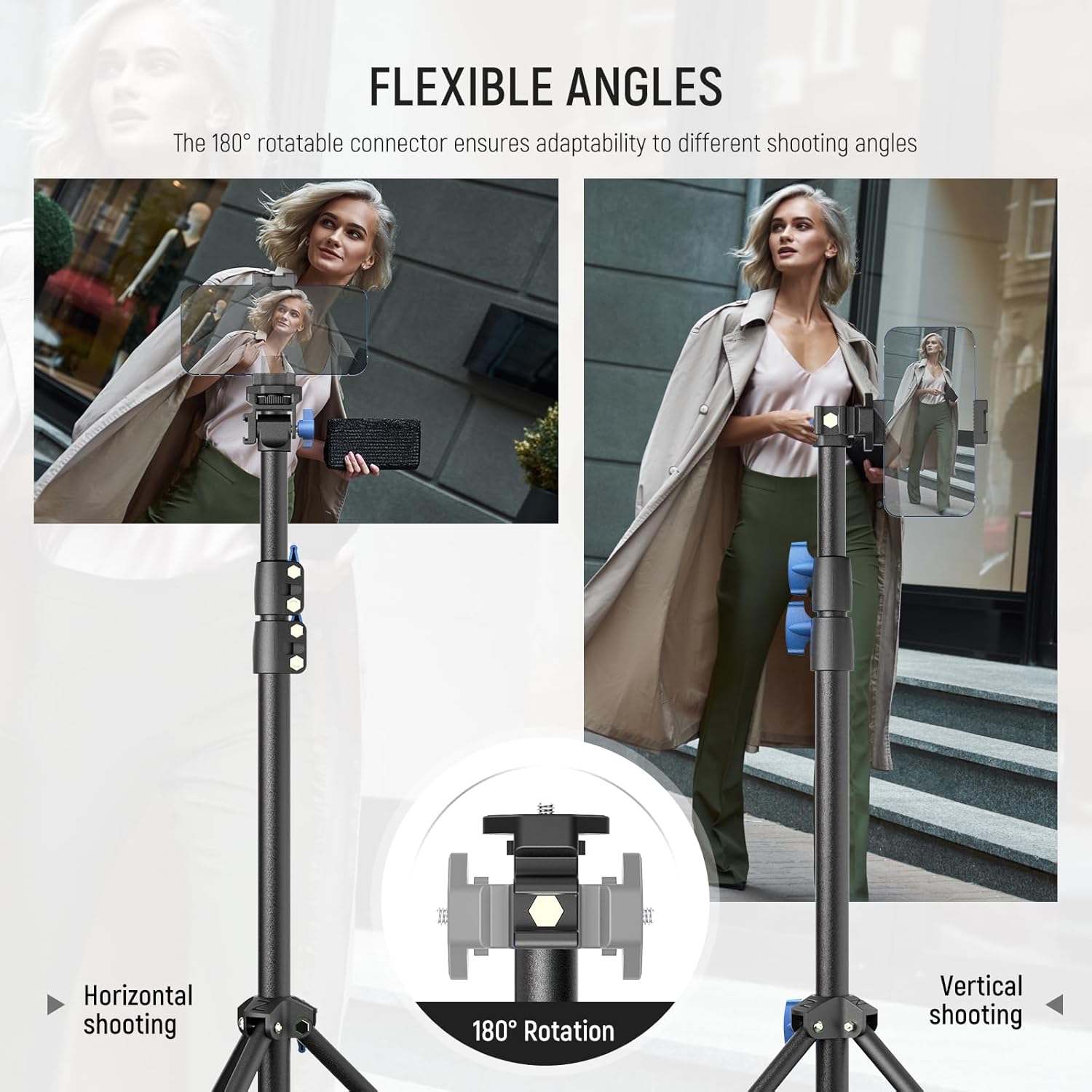 neewer 28" 61"/72 155cm photography light stand with 180° & 360° adjustable head, aluminum portable video tripod stand with 1/4" screw & cold shoe for led video light, ring light, flash, mic, st155a