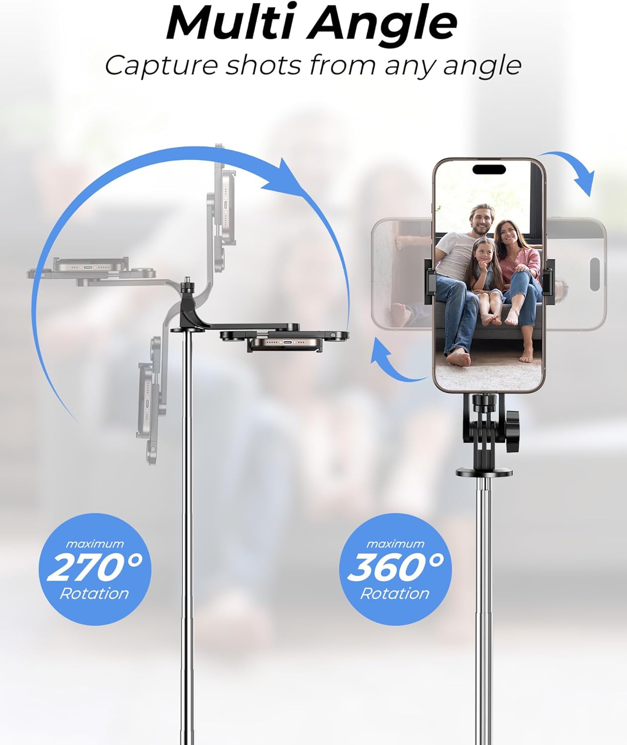 71" phone tripod & selfie stick,more stable 4 leg design, extendable cell phone tripod stand with wireless remote and 2 fill light, compatible with iphone android phone, camera