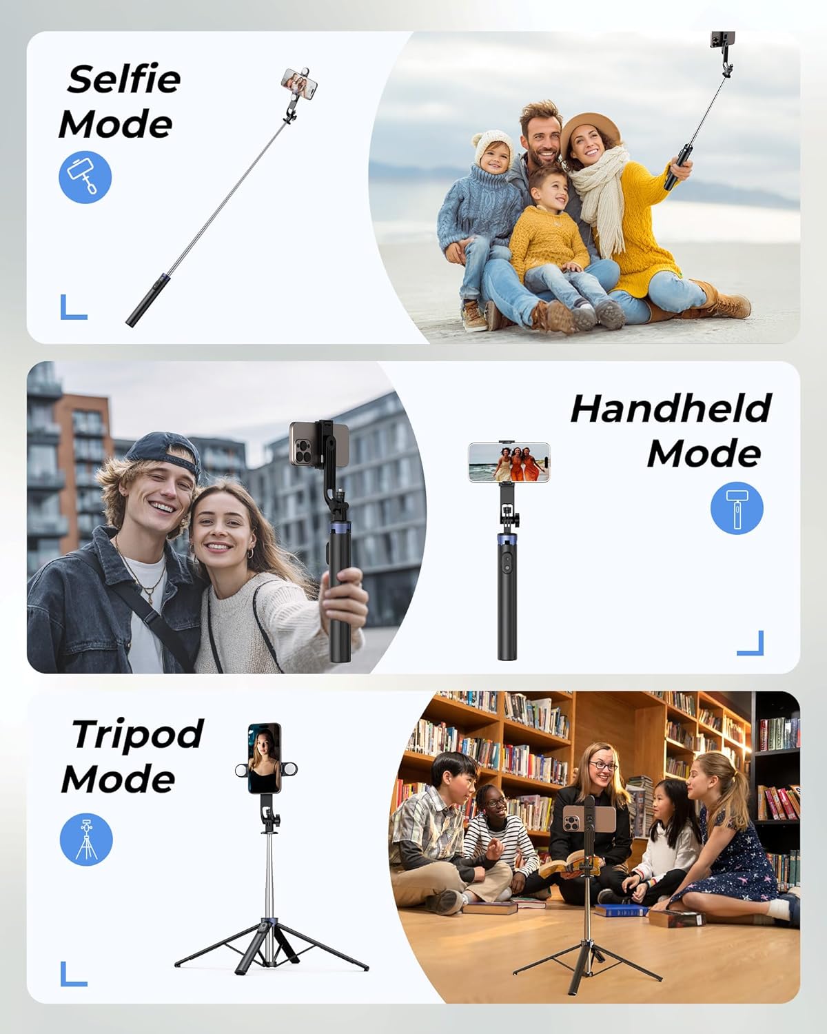 71" phone tripod & selfie stick,more stable 4 leg design, extendable cell phone tripod stand with wireless remote and 2 fill light, compatible with iphone android phone, camera