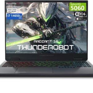 Thunderobot Radiant 16 5060 Gaming Laptop, 16" QHD+ 300Hz 2.5K Display, Core i7-14650HX, NVIDIA GeForce RTX 5060, 32GB DDR5 RAM, 2TB SSD, RGB Backlit Keyboard, Wi-Fi 6, Win11 Home