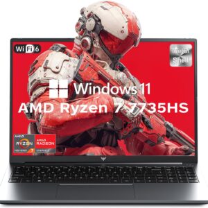 2025 Gaming Laptop, Laptop with AMD Ryzen 7 7735HS (8C/16T, Up to 4.75GHz), 16GB DDR5 512GB NVMe SSD Laptop Computer, Up to 4TB, 16-inch FHD Display, WiFi 6, Backlit KB, Type-C, Dual Fans