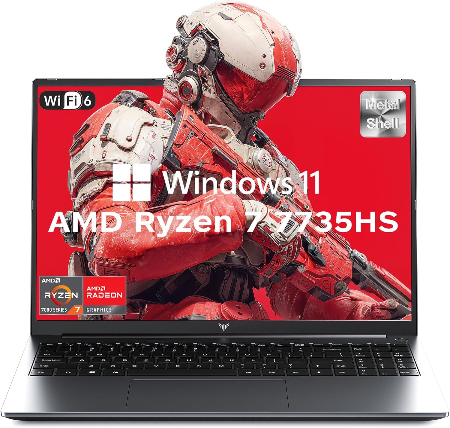 2025 Gaming Laptop, Laptop with AMD Ryzen 7 7735HS (8C/16T, Up to 4.75GHz), 16GB DDR5 512GB NVMe SSD Laptop Computer, Up to 4TB, 16-inch FHD Display, WiFi 6, Backlit KB, Type-C, Dual Fans