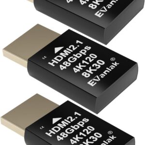 4K 120Hz HDMI 2.1 Dummy Plug edid Headless – High-Resolution Virtual Display Emulator for PC, VR Headsets Cryptocurrency Mining | Supports 8K @30Hz, Headless Ghost Display Adapter-3P