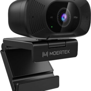 4K Webcam with Microphone, 1080P 60fps Webcam for PC, 8MP UHD 92° Wide Angle Len, Automatic Light Correction, USB Camera with Privacy Cover, External Computer Camera for Business Meeting/Video Call