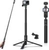 59in Invisible Selfie Stick Tripod for Insta360 X5/X4/X3/ONE X2/GO 3s/DJI Osmo 360, ULANZI TT52 Extension Pole Adjustable Waterproof Handle Grip for GoPro, DJI Osmo Pocket 3 Action 5 Pro/4