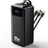 80000mAh Power Bank, 35W Fast Charging Portable Charger Built-in 3 Cables with 7 Ports, High Capacity External Battery Pack for iPhone,Galaxy,Steam Deck, Camping Travel Essentials