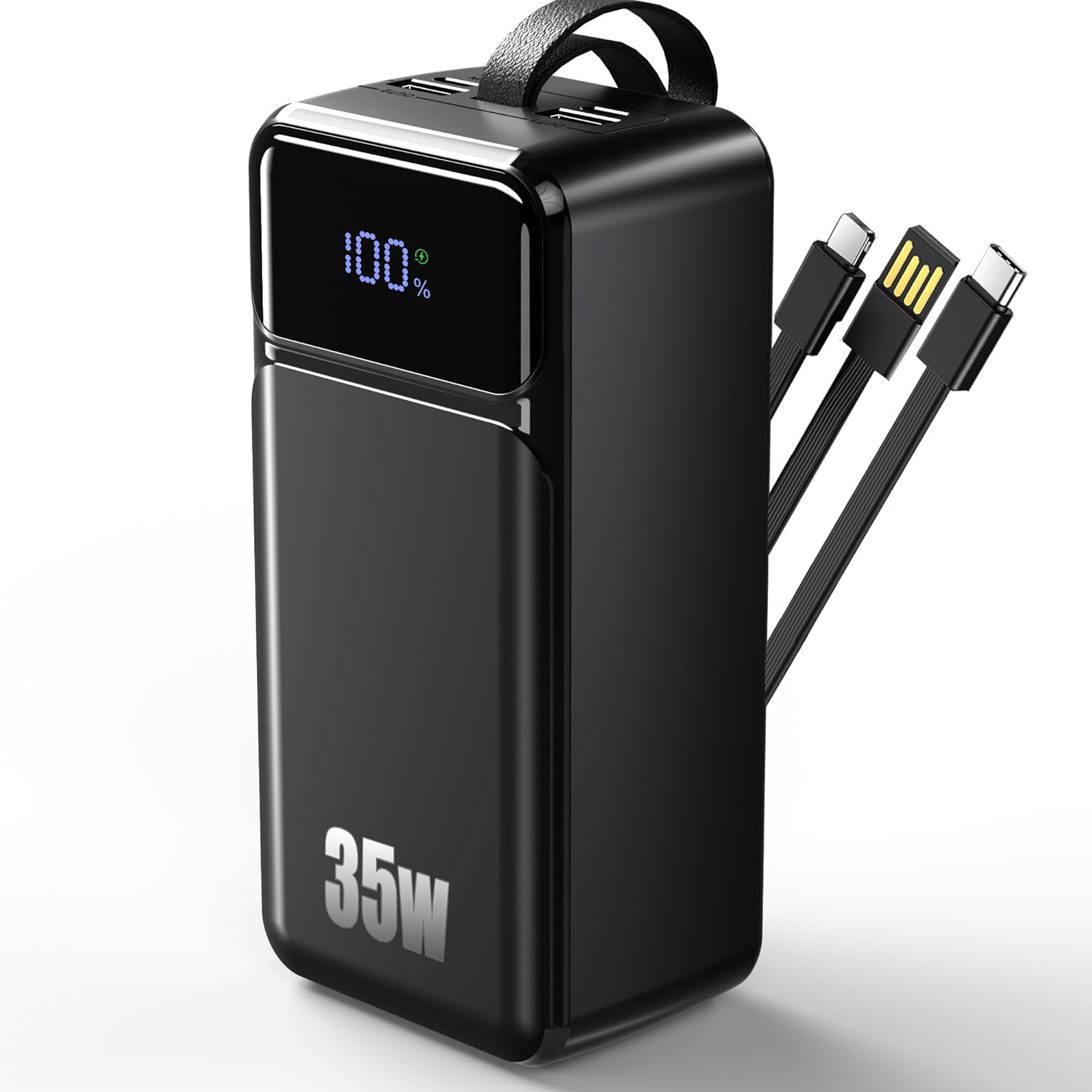 80000mAh Power Bank, 35W Fast Charging Portable Charger Built-in 3 Cables with 7 Ports, High Capacity External Battery Pack for iPhone,Galaxy,Steam Deck, Camping Travel Essentials