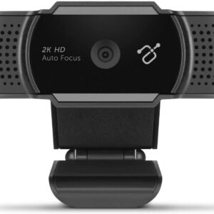 Aluratek 2K HD Webcam with Dual Stereo Noise Cancelling Mics, Auto Focus and Low Light Correction, Built-in Tripod Mount, Universally Compatible