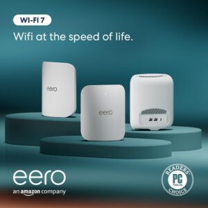 Amazon eero Pro 7 tri-band mesh Wi-Fi 7 router (newest model) - Supports internet plans up to 5 Gbps, Coverage up to 6,000 sq. ft., 3-pack