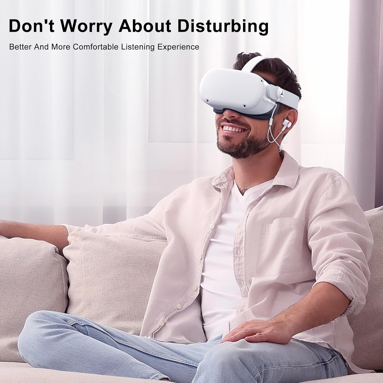 amvr noise isolating earbuds earphones custom made compatible with meta quest 2 vr headset, with 3d 360 degree sound in ear headphones and earphone silicone holders (not compatible with q3/q3s)