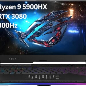 Asus 2023 ROG Strix Scar 15 15.6inches IPS Type FHD Gaming Laptop, AMD Ryzen 9 5900HX, 32GB RAM, 1TB PCIe SSD, Backlit Keyboard, GeForce RTX 3080, WiFi 6, Win 11 Pro, Gray, 32GB SnowBell USB Card