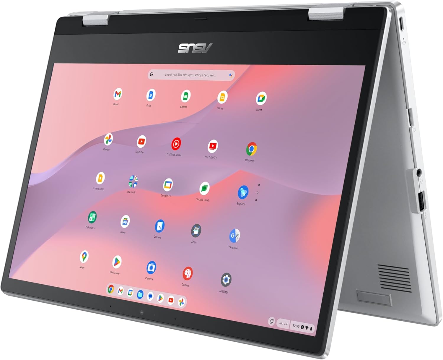 ASUS Chromebook Flip CX1 Convertible Laptop, 14" FHD NanoEdge 360-degree Touchscreen, Intel Celeron N4500 Processor, 128GB eMMC Storage, 8GB RAM, ChromeOS, Transparent Silver, CX1400FKA-AS88FT
