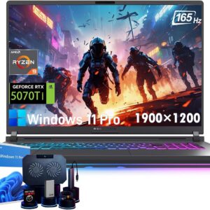 ASUS ROG Strix G16 Gaming Laptop - NVIDIA GeForce RTX 5070 Ti, AMD Ryzen 9 8940HX (Up to 5.3 GHz), 16" 165Hz WUXGA Display, WiFi 6E, RGB Backlit KB, Win11 Pro, 32GB DDR5 RAM, 1TB SSD, w/Accessories