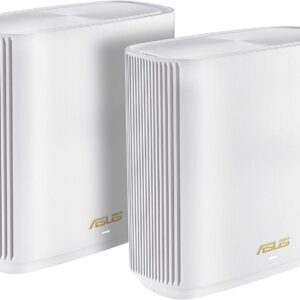 ASUS ZenWiFi Whole-Home Tri-band Mesh WiFi 6E System (ET9 2PK), Coverage up to 5,500 sq.ft, 7800Mbps, new 6GHz band, AiMesh, Lifetime Free Internet Security, Parental Control, EasySetup, Instant Guard
