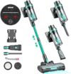 Cordless Vacuum Cleaner - 30KPa Powerful Stick Vacuum, LED Display, Three Modes, 40 Mins Runtime Rechargeable Handheld Vacuum for Pet Hair Hardwood Carpet - Green