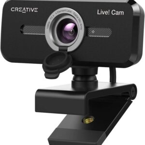 Creative Live! Cam Sync 1080p V2 Full HD Wide-Angle USB Webcam with Auto Mute and Noise Cancellation for Video Calls, Improved Dual Built-in Mic, Privacy Lens Cap, Universal Tripod Mount…