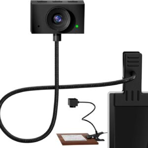 Eye Contact Webcam with Microphone for PC, 1080P Center cam for mac, 95°FOV Middle-Screen Center cam, USB computer camera Plug&Play, for desktop computer Facetime Compatible with macOS&Windows (Black)