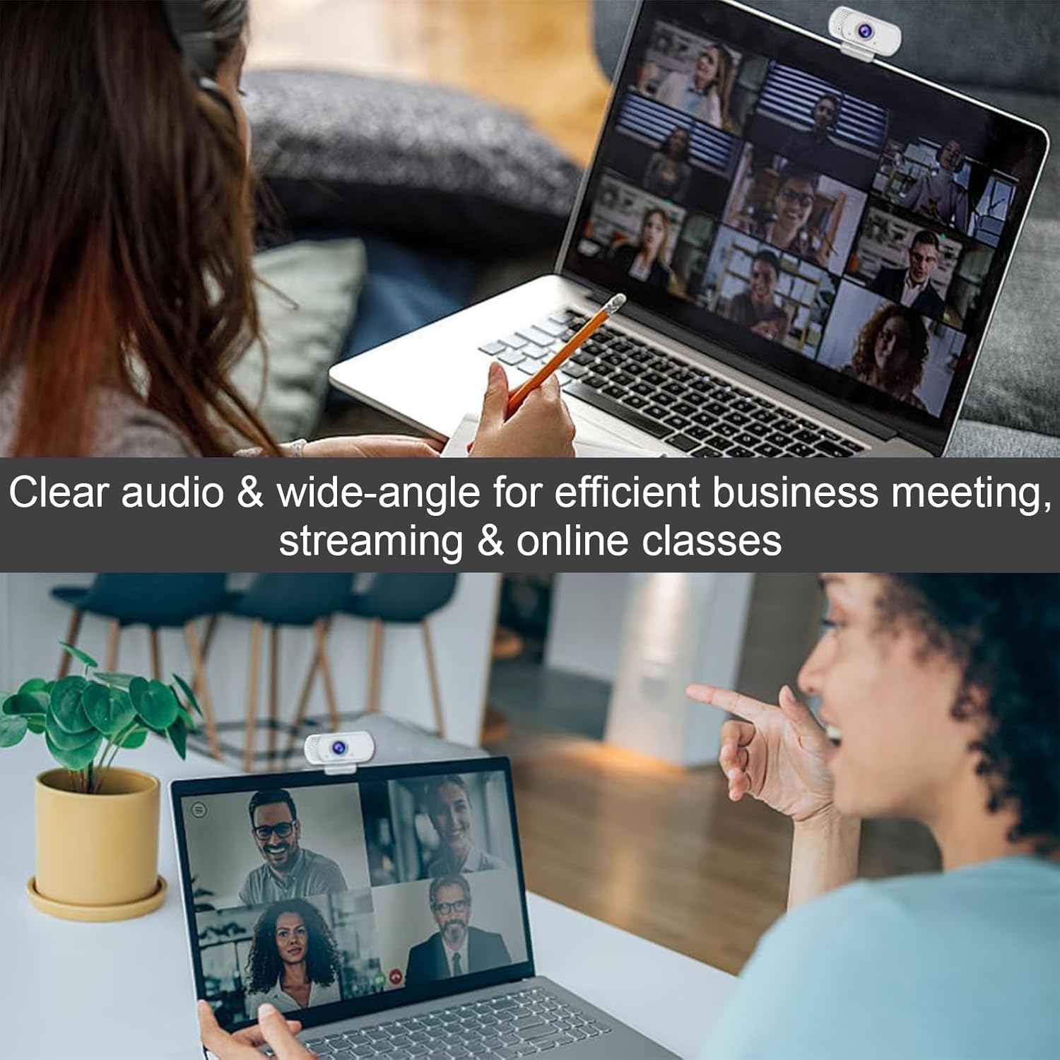 generic gohzq 1080p webcam streaming camera webcam for pc with built in microphone & privacy cover tripod & usb c adapter for twitch/zoom/skype/teams etc, conferencing and video calling, white