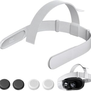 Head Strap for 0culus Quest 2 Headset, Replacement Headband for Quest 2, Comes with 4 Controller Thumb Grip Covers, Head Strap for Quest 2
