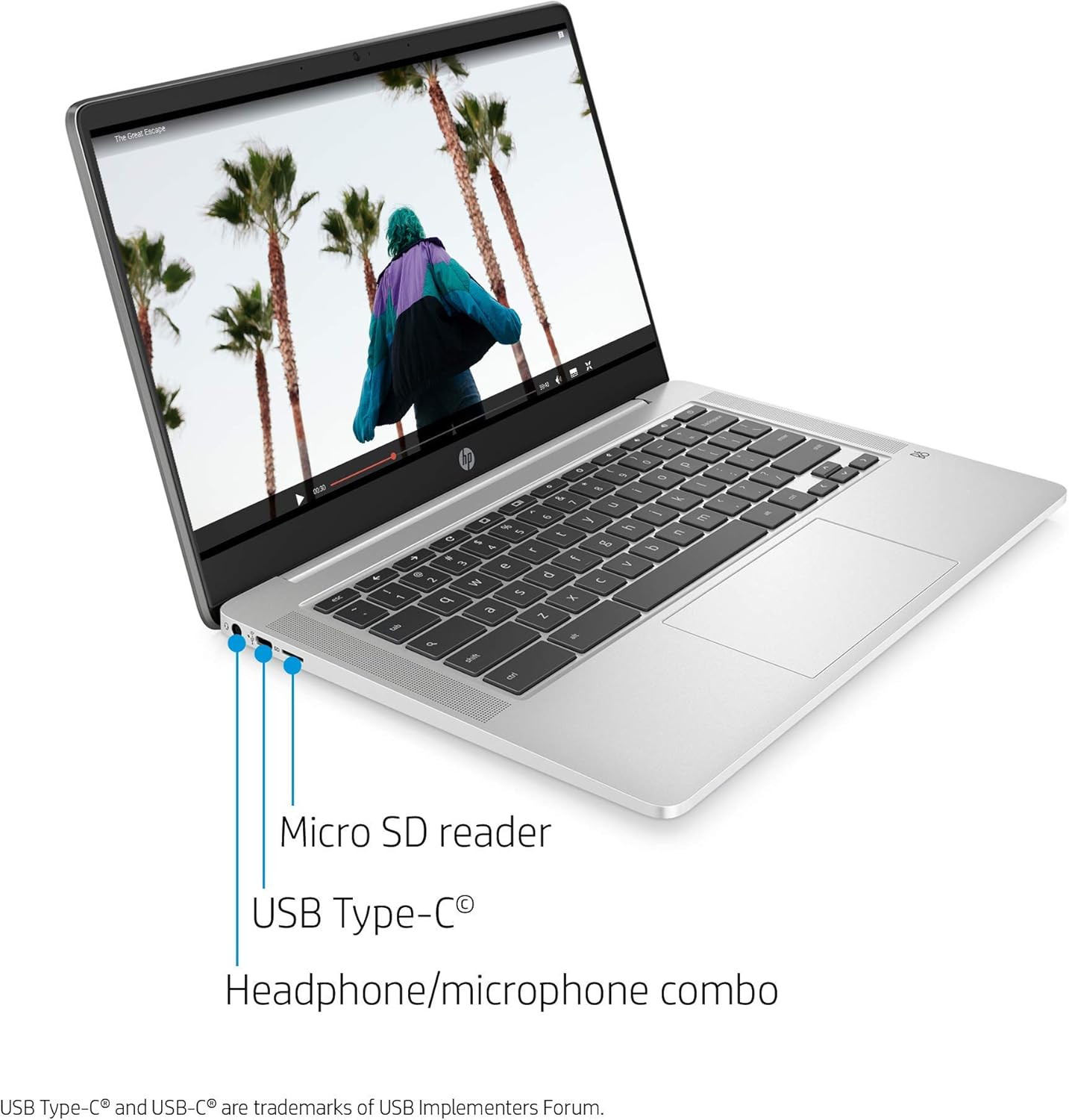 hp 2020 flagship 14 chromebook laptop computer 14 inch hd sva anti glare display intel celeron n5000 processor 4gb ddr4 64gb emmc wifi webcam chrome os (renewed)