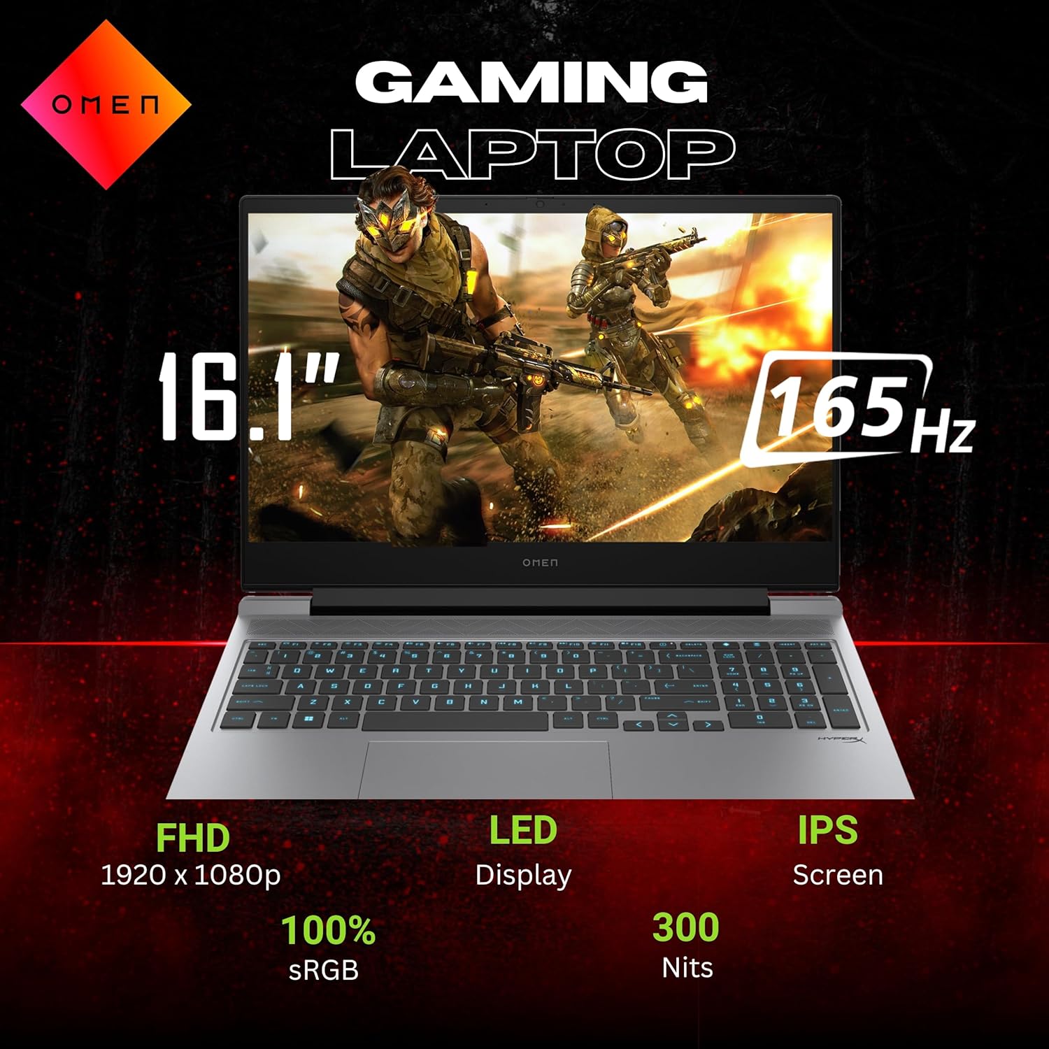 hp omen 16 gaming laptop, 16.1 165hz fhd led display, core i7 14650hx(>i9 13900h, 5.20 ghz), geforce rtx 4060, 1 zone rgb backlit keyboard, 1080p webcam, windows 11 pro, gray(32gb ddr5 ram | 2tb ssd)