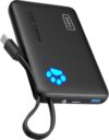 INIU 45W Power Bank, Fast Charging Portable Charger with Built-in USB C Cable, 10000mAh Small Type C Powerbank, Battery Pack for iPhone 17 16 15 14, iPad, Samsung S25 S24 etc Travel Camping Essentials