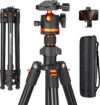 JOILCAN 66" Camera Tripod, Travel Tripod for Camera with 360° Ball Head & Phone Holder, Lightweight Compact Tripod for DSLR/Smartphone Photography, Max Load 22lbs