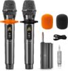 Karaoke Microphone Wireless Mic, Universal Professional UHF Dynamic Mic System with Receiver, Handheld Cordless Microphones for Singing,Wedding, DJ, Party, Speech, Church, Plug and Play