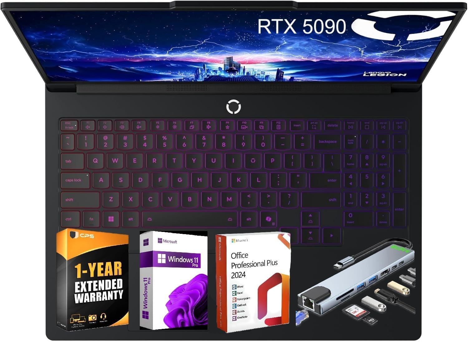 Lenovo Legion Pro 7i 16" OLED WQXGA 240Hz Gaming Laptop Intel Core Ultra 9 275HX, 64GB RAM 2TB SSD NVIDIA GeForce RTX 5090 Eclipse Black, Win 11 Pro, 1-Year Ext Warranty, Microsoft Office