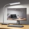 LEPOWER-TEC LED Desk Lamp, 12W Reading Desk Lamp for Office Home with 60 Lighting Modes, Touch Control & Timer Function, 750LM Bright Eye-Caring Gooseneck Desk Light Table Lamp for Study, Work, Silver