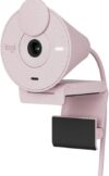 Logitech Brio 300 Full HD Webcam with Privacy Shutter, Noise Reduction Microphone, USB-C - Auto Light Correction - Rose (Renewed)