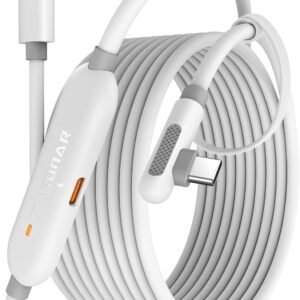 Maxonar VR Charging Link Cable 16FT (Next-Gen Chip) Compatible with Meta Quest 3S/Quest 3/Oculus Quest 2/Pico 4 Accessories and PC/SteamVR, Awesome Gift-5Gbps USB 3.0 to USB C Cable-White